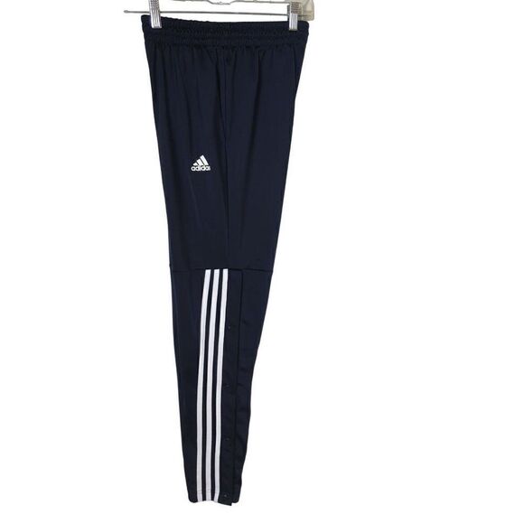 Adidas Men's Small Training Joggers Workup Pants Pockets Navy Snap Ankles Sm - Picture 3 of 6